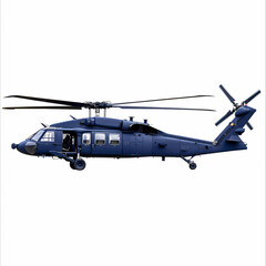 Further Review of the Isolated Indigo Helicopter from the Side Left Corner - Fourth Edition