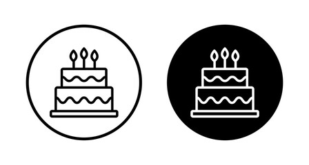 Cake icon vector isolated on white background. Cake vector. Birthday cake icon