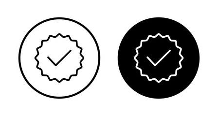 Approved icon vector isolated on white background. Certified Medal Icon vector. check mark