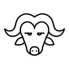 Buffalo head icon. outline icon