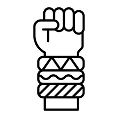 Fist with Bracelets. outline icon
