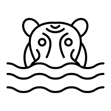 recommend clip art: Hippopotamus icon. outline icon