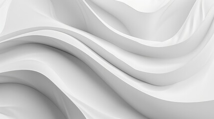 Obraz premium Minimalist white wave patterns merge effortlessly with a clean backdrop, highlighting elegant curves and smooth transitions