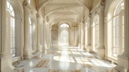 Obraz premium Stunning Symmetrical Architectural Interior. Modern style concept