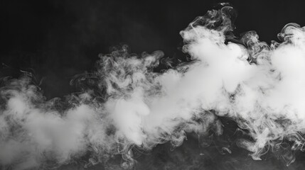 White smoke on black background generative ai