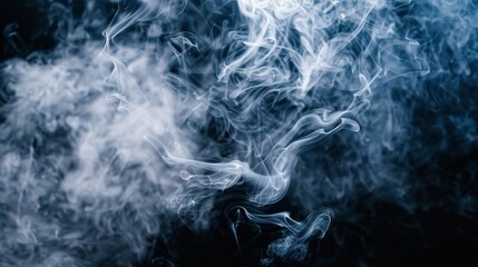 White smoke on black background generative ai