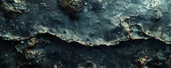 Fototapeta premium A highly detailed close-up of a textured and rugged surface showing intricate patterns and formations, possibly resembling a planetary or geological structure