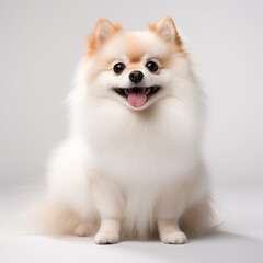 Obraz premium white pomeranian puppy