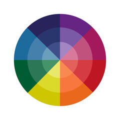 Fototapeta premium Color wheel vector. Circular spectrum chart. Gradient hues design. Rainbow palette illustration.