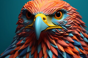 Obraz premium Eagle bird futuristic from light. Generate Ai