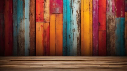 Colors wood plank wall texture background. Natural colorful wood texture, background of multi-colored wooden picture.