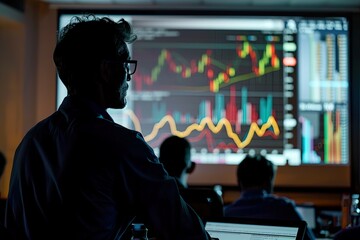 Financial Analyst Examining Market Data on Screen