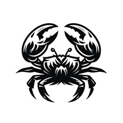mascot logo of a crab in black and white silhouette