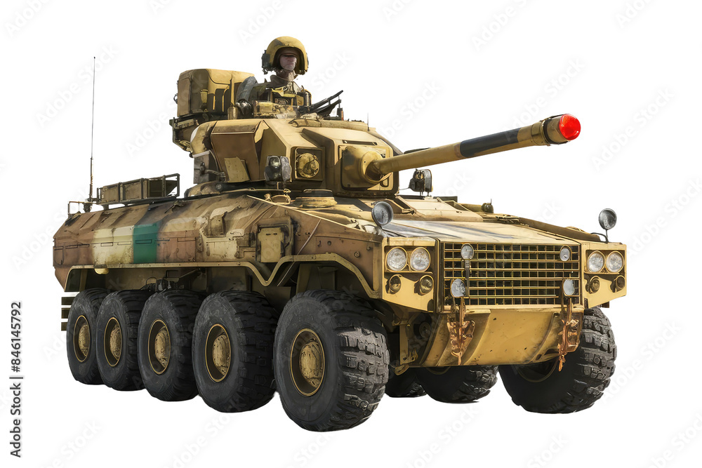 Sticker Isolated PNG Military Tank, GENERATIVE AI