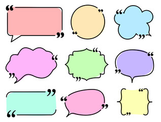 Pastel Colored Quote Speech Bubbles Collection