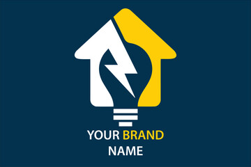 Electrical Company Vector Logo, Modern House Electrical Logo Concepts Editable file

