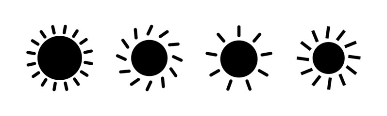Sun icon set. Brightness Icon vector