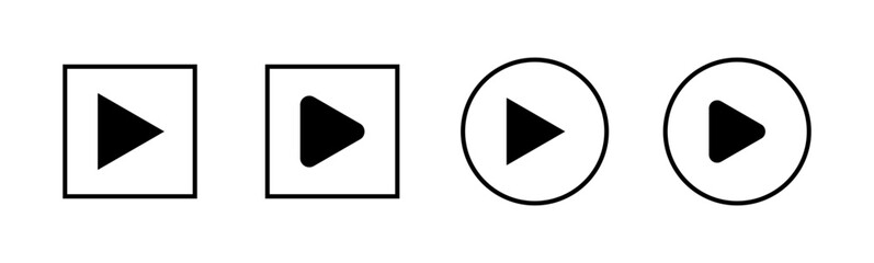 Play Icon set. Play button vector icon