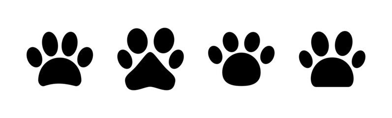 Paw icon set. paw print icon vector. dog or cat paw © AAVAA