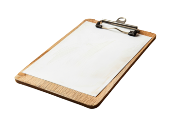 Wooden Clipboard with Blank Paper