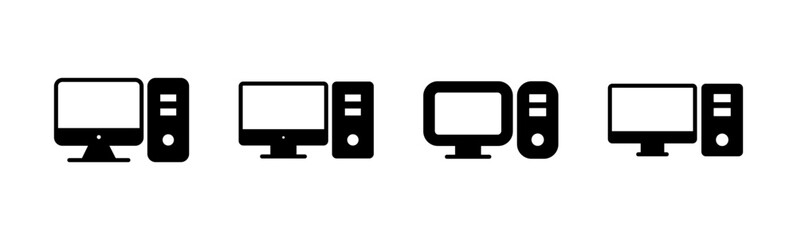 Computer icon set. computer monitor icon vector.