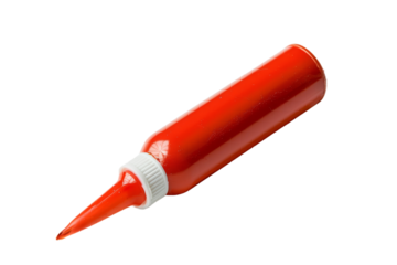 Red Plastic Squeeze Bottle with White Cap