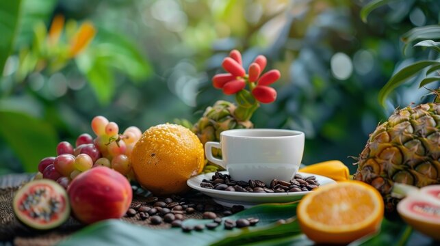 Mouthwatering tropical fruits accompany the coffee tasting perfectly pairing with the island brews and enhancing their unique flavors.