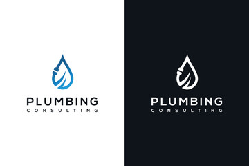 creative plumbing logo design vector template