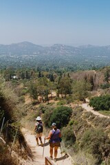 Hiking trail in the hills of Pasadena. Los angeles, California, USA.