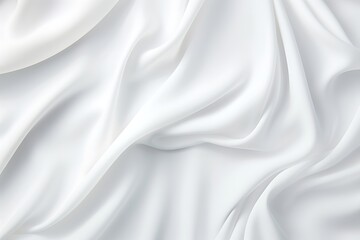 Fototapeta premium Rippled White Silk Satin Fabric Texture Background