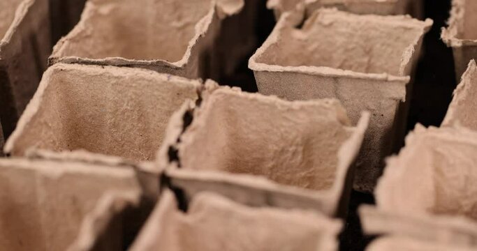 peat paper cups for growing seedlings, square containers for seedlings in agriculture