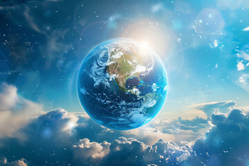 Obraz premium The ozone layer keeps harmful UV rays away. World Ozone Day concept.