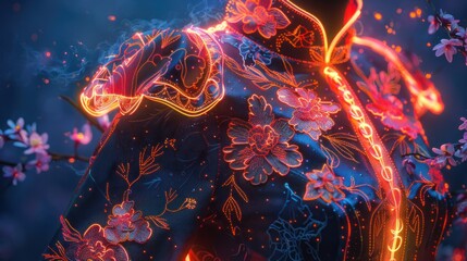 Cloth with Neon Glow