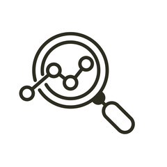 Research icon. Magnifying glass financial business or marketing targeting concept. Vector illustration