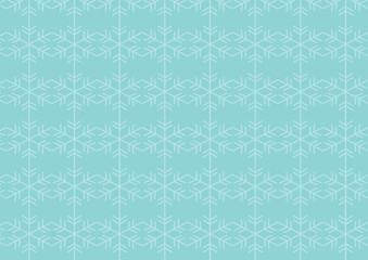 水色の雪の結晶を敷き詰めたような幾何学模様のパターンの背面イラスト