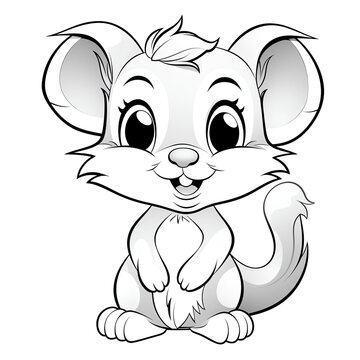 recommend clip art: Cute cartoon style simple line art of an adorable baby Quaggas on a white background