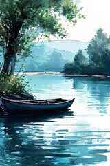 AI Image Generator, Peaceful Lakeside Retreat