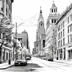 Urban Monochrome, ai generated image