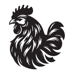 a beautiful hen head vector art illustration.
