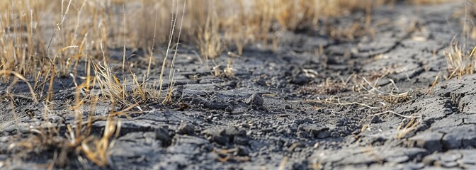 Dried grass after drought background