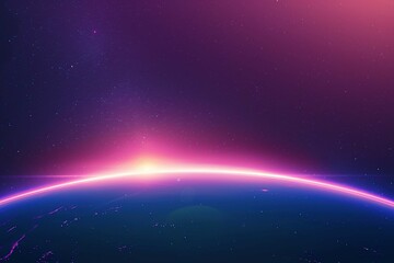 Fototapeta premium Gradient space horizon with glowing edges