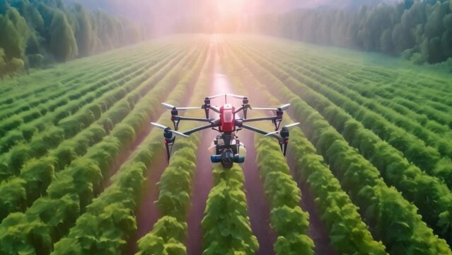 The future of agriculture: autonomous drone waters crops, the optimizing water usage and yield