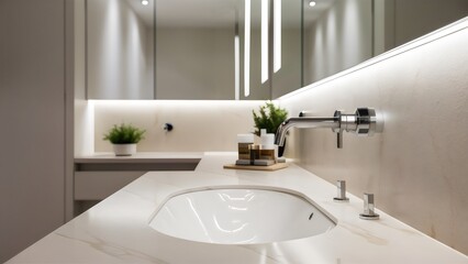 Fototapeta premium sink and faucet in modern bathroom