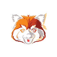 red panda vector logo illustration style design 