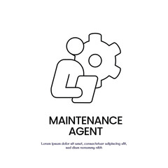 maintenance officer thin outline icon vector design good for web and mobile app