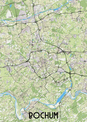 Bochum, Germany map poster art