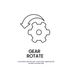 gear rotation thin outline icon vector design good for web and mobile app