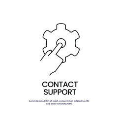 contack support thin outline icon vector design good for web and mobile app