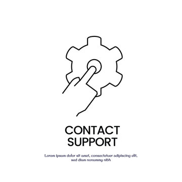 contack support thin outline icon vector design good for web and mobile app