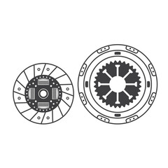 illustration of clutch car part, vector art.